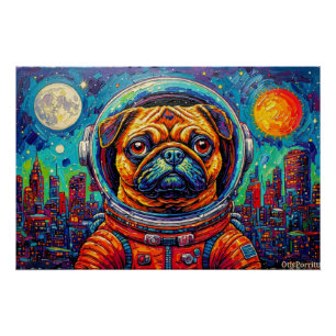 PÔSTER PUG ASTRONAUTA-VOLTANDO PARA CASA 5