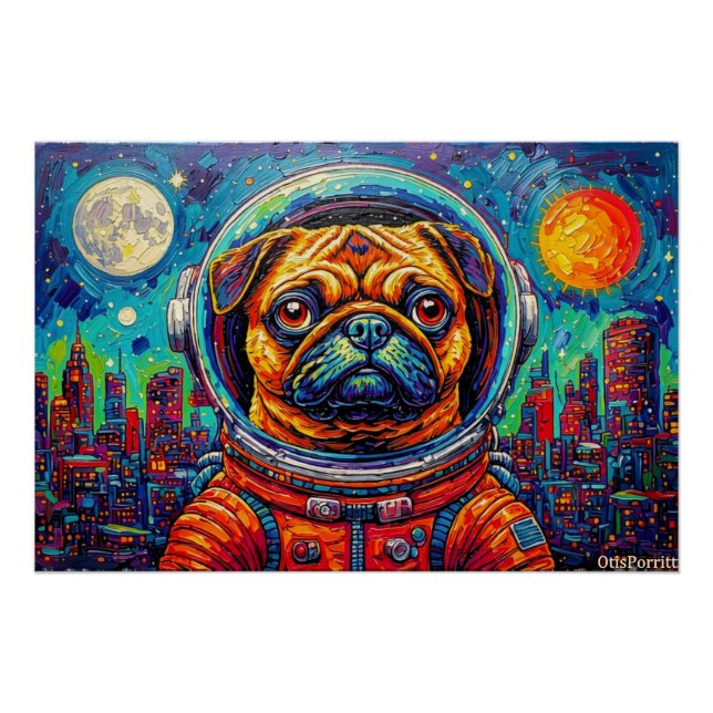 PÔSTER PUG ASTRONAUTA-VOLTANDO PARA CASA 5 (Frente)