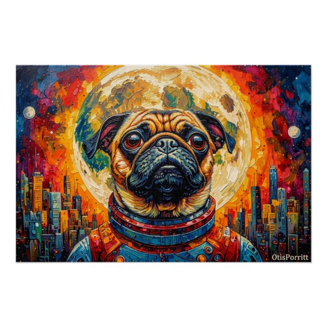PÔSTER PUG ASTRONAUTA-VOLTANDO PARA CASA 8 (Frente)