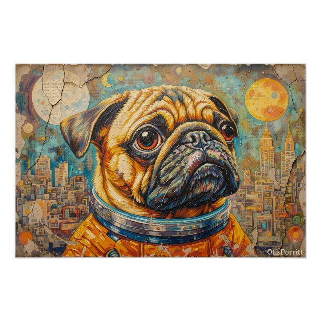 PÔSTER PUG ASTRONAUTA-VOLTANDO PARA CASA 9 (Frente)