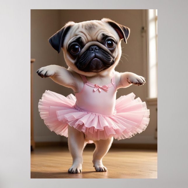 Poster Pug Ballerina (Frente)