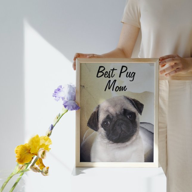Poster Pug Best Mãe (Criador carregado)