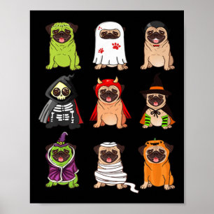 Poster Pug Collection Happy Pugoentre Halloween Spooky Co