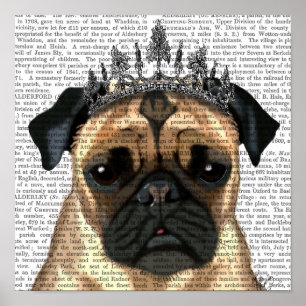 Pôster Pug Com Tiara