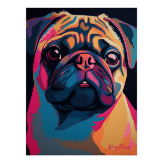 Pôster Pug Dog 001 - Bruno Pokopen
