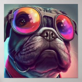 Poster Pug Dog Art