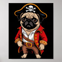 Pug Dog Pirate Shirt Boys Crianças Skull Halloween