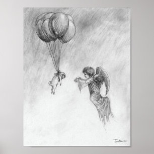 Pôster Pug e anjo