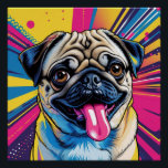 Pôster Pug em Pop Art 01<br><div class="desc">Um lindo poster de pug em pop art</div>