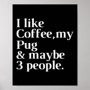 Poster Pug Funny Dog Proprietária Café Sobrenome Dons Hom