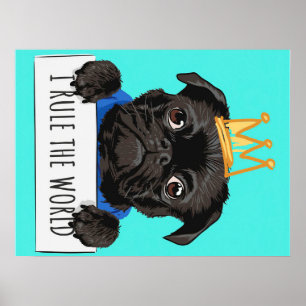 Poster Pug I Governar O Presente Mundial, Engraçado Dom