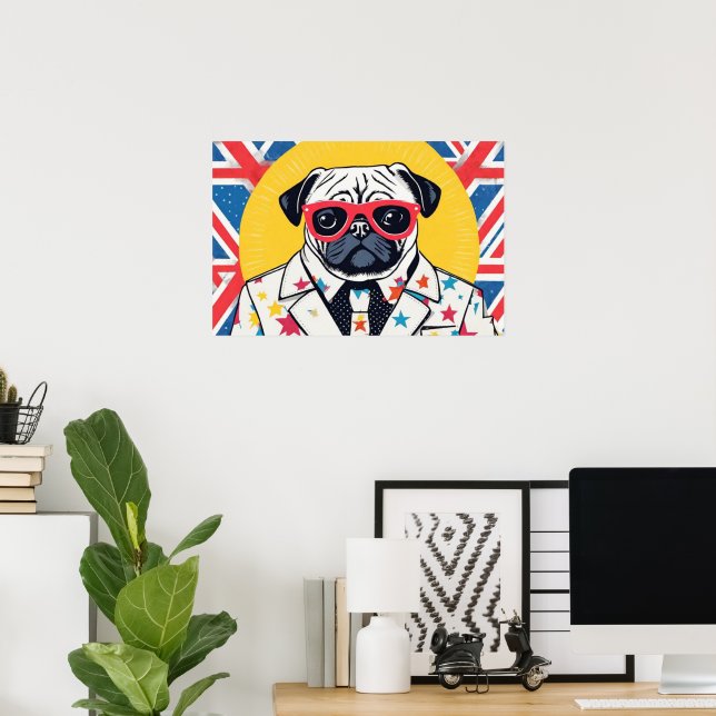 POSTER PUG LIFE 13 (Escritório em casa)