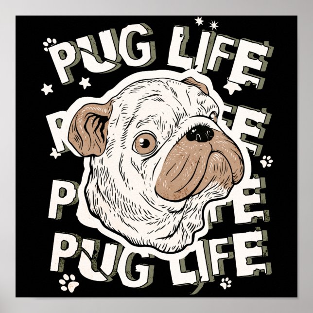 Poster Pug Life Animal og (Frente)