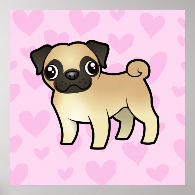 Pôster Pug Love (Frente)