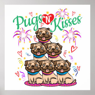 Poster Pug N Kisses Pug Dog Lover