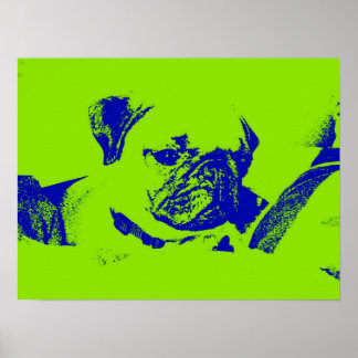 Poster Pug Poster-Green