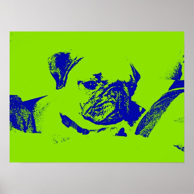 Poster Pug Poster-Green (Frente)