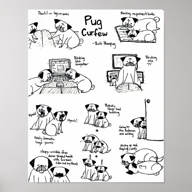 Poster Pug - recolher (Frente)