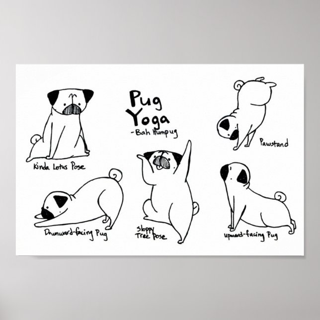 Pôster Pug Yoga (Frente)