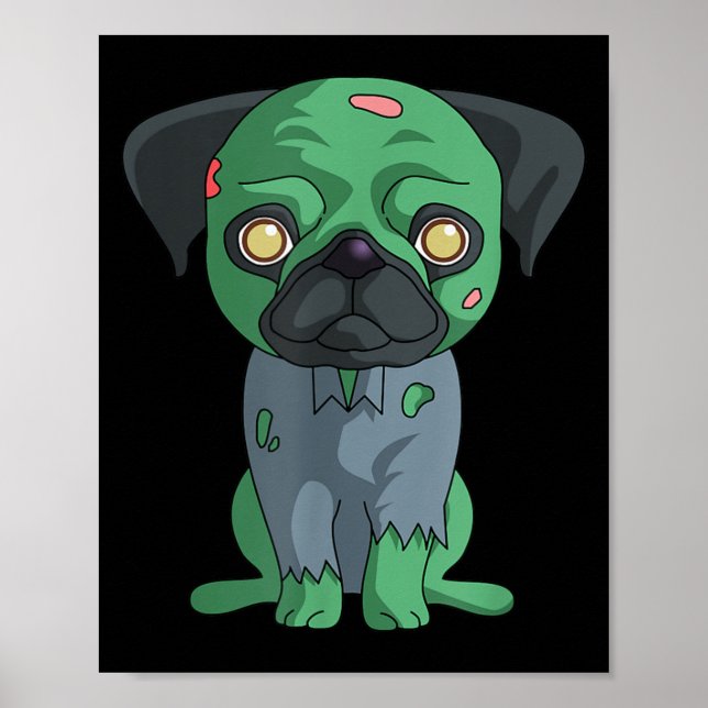 Poster Pug Zumbi (Frente)