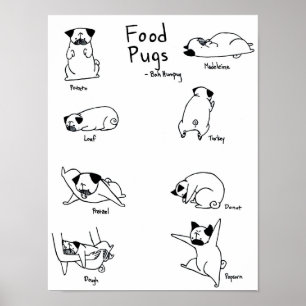 Pôster Pugs da comida