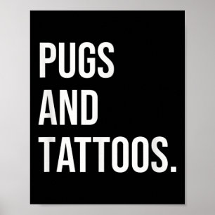 Poster Pugs E Tattoos Cão Cachorro Cachorro Cachorro Cach