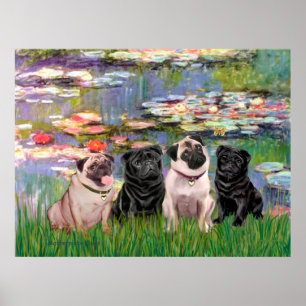 Pôster Pugs (Quatro) - Lírios2
