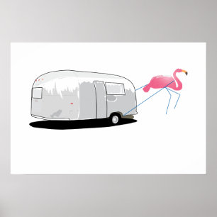 Poster Pulando Flamingo