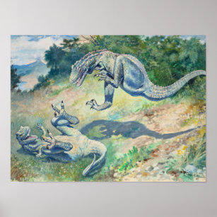 ARTE DIGITAL PARA POSTER/QUADRO - DINOSSAUROS CUTE / ROAR