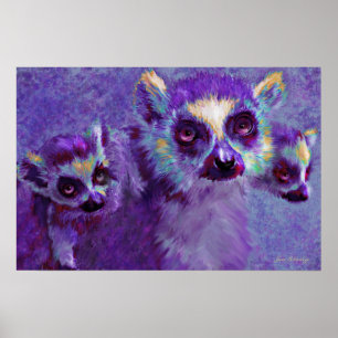 Pôster pulando lemurs