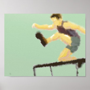 Poster Pulando sobre Arte Maciça