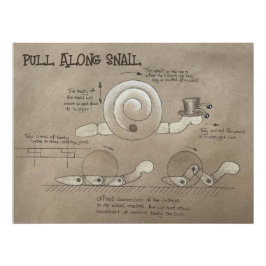 Pôster Pull Along Snail Poster
