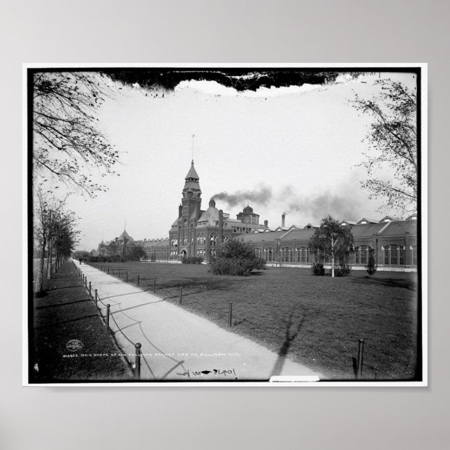 Poster Pullman Palace Car Co., Pullman, Illinois c1900 (Frente)