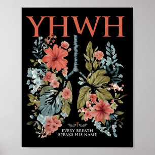 Poster Pulmão Floral Cristão Nossa Respiração Fala Seu N