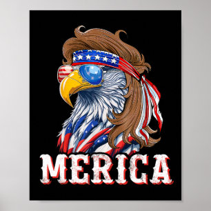 Poster Pulseira Águia Engraçada 4 De Julho Bandeira Ameri