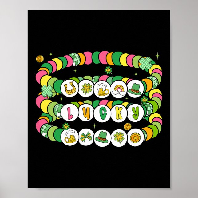 Poster Pulseira da Amizade Sortuda do Dia de São Patrício (Frente)