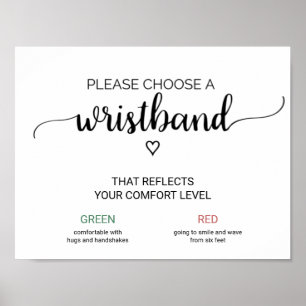 Poster Pulseira de casamento com caligrafia preta simples