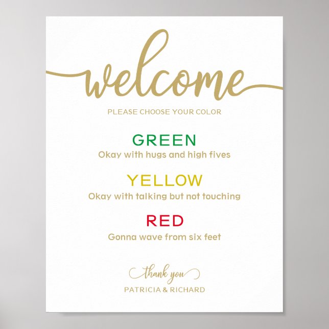 Poster Pulseira de Distância Social para Casamento (Frente)