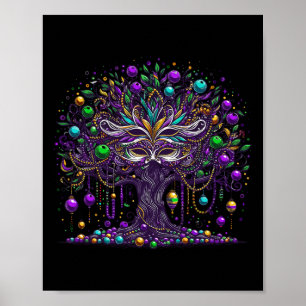 Poster Pulseiras de Árvore de Mardi Gras New Orleans 2025