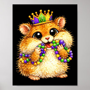Poster Pulseiras de festa Hamster Mardi Gras Nola Fofos M