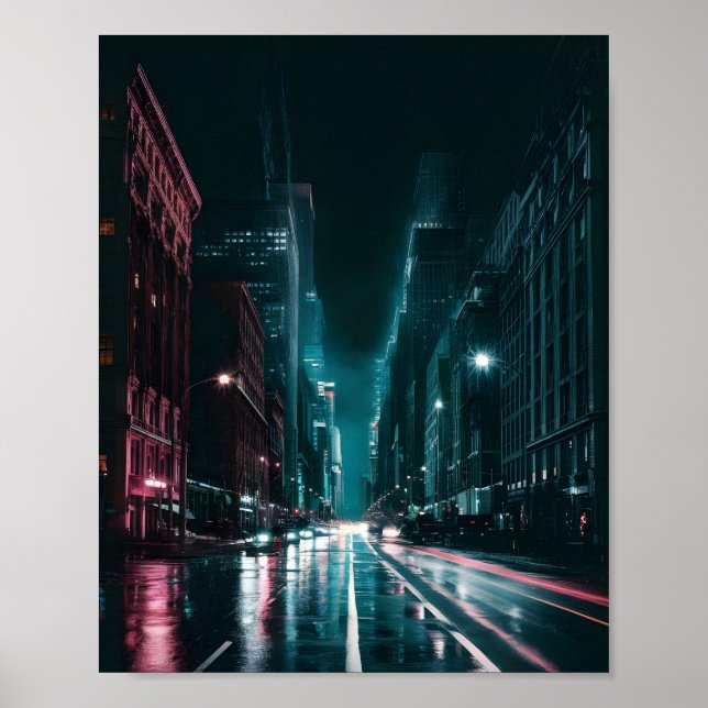 Poster Pulso Noturno: Vibração Urbana (Frente)