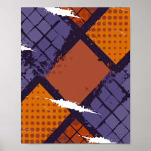 Poster Pulso Simétrico - Uma Grade de Cor e Movimento