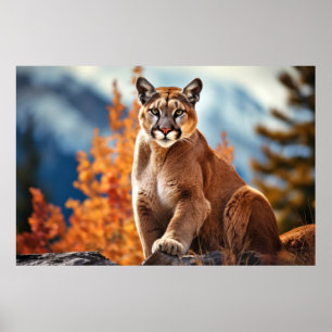 Poster Puma Animal Selvagem Natureza Selvagem Parede Colo