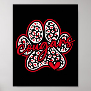 Poster Pumas Vintage Espírito de Equipe Esportiva Escolar