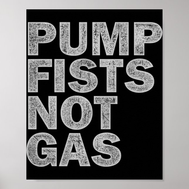 Poster Pump Fists Not Gas Funny New Jersey Beach Souvenir (Frente)