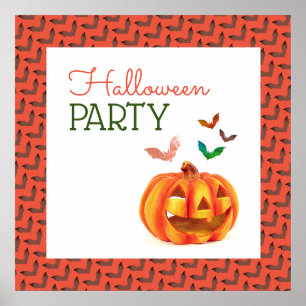 Poster Pumpkin & Bats, Boas-vindas ao Halloween
