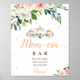 Poster Pumpkin Blush Rosa E Dourado Sinal De Bar Mãe-Oosa