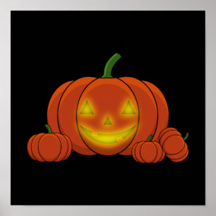 Poster Pumpkin brilhante Jack-o'-Lanterna