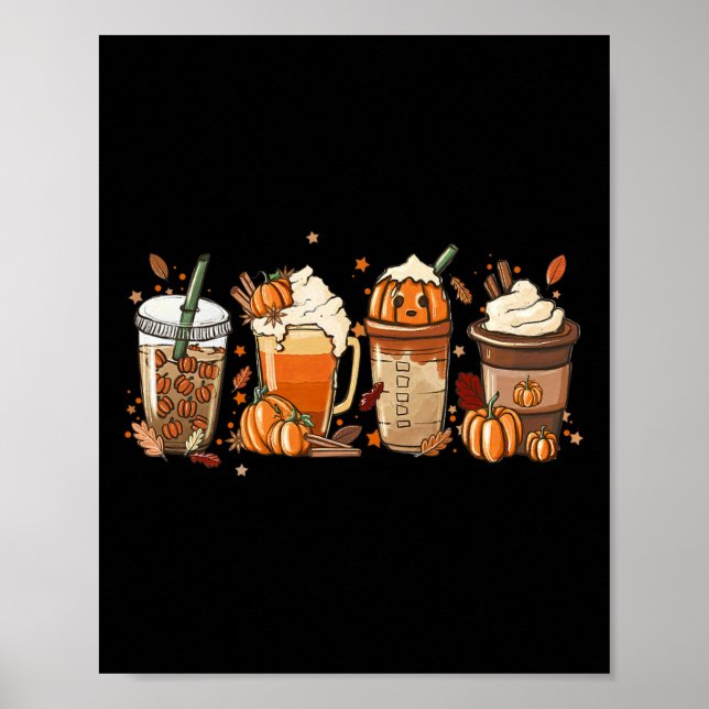 Poster Pumpkin De Café Fall Arroz Latino Quente Calmo Aur (Frente)