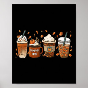 Poster Pumpkin De Café Fall Arroz Latino Quente Calmo Aur